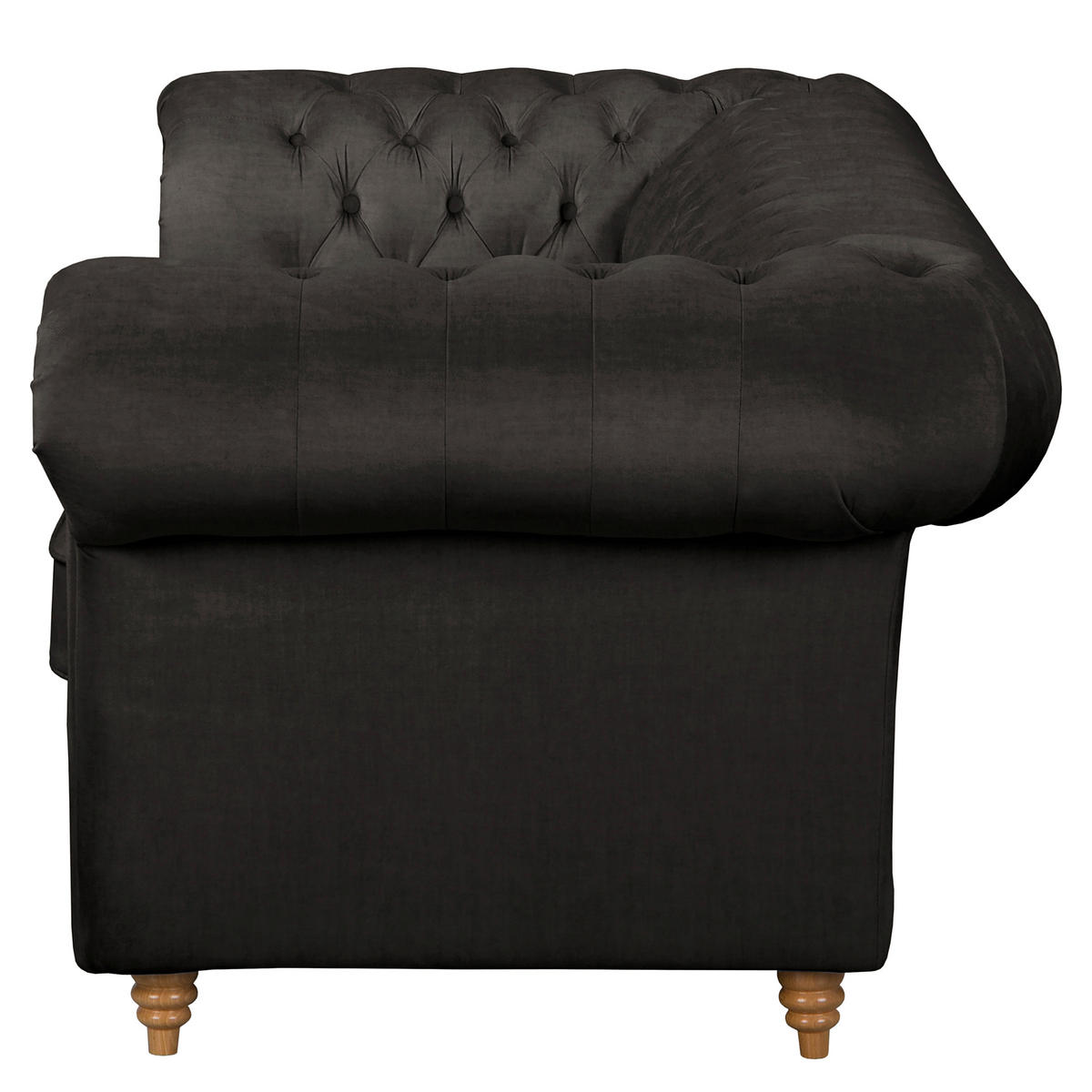 SCHLAFSOFA Mikrofaser Anthrazit Armteil links, Armteil rechts  - Anthrazit/Braun, Design, Holz/Textil (190/74/91cm) - P & B