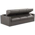 SCHLAFSOFA Bard in Echtleder Grau  - Hellgrau/Schwarz, KONVENTIONELL, Leder/Kunststoff (206/81/96cm) - Novel