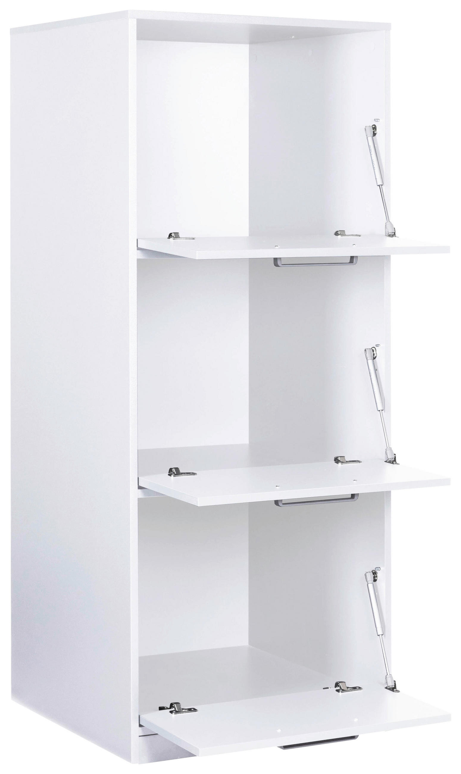 WÄSCHESCHRANK 67/164/68 cm in Weiß - Silberfarben/Weiß, MODERN, Holzwerkstoff/Metall (67/164/68cm) - home24