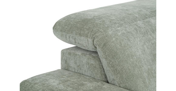 ECKSOFA Mintgrün Chenille Kopfteilverstellung, Sitztiefenverstellung  - Schwarz/Mintgrün, Design, Textil/Metall (307/243cm) - Xora
