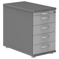 ANSTELLCONTAINER 43/72-80/80 cm  - Anthrazit/Hellgrau, KONVENTIONELL, Holzwerkstoff/Metall (43/72-80/80cm) - Moderano