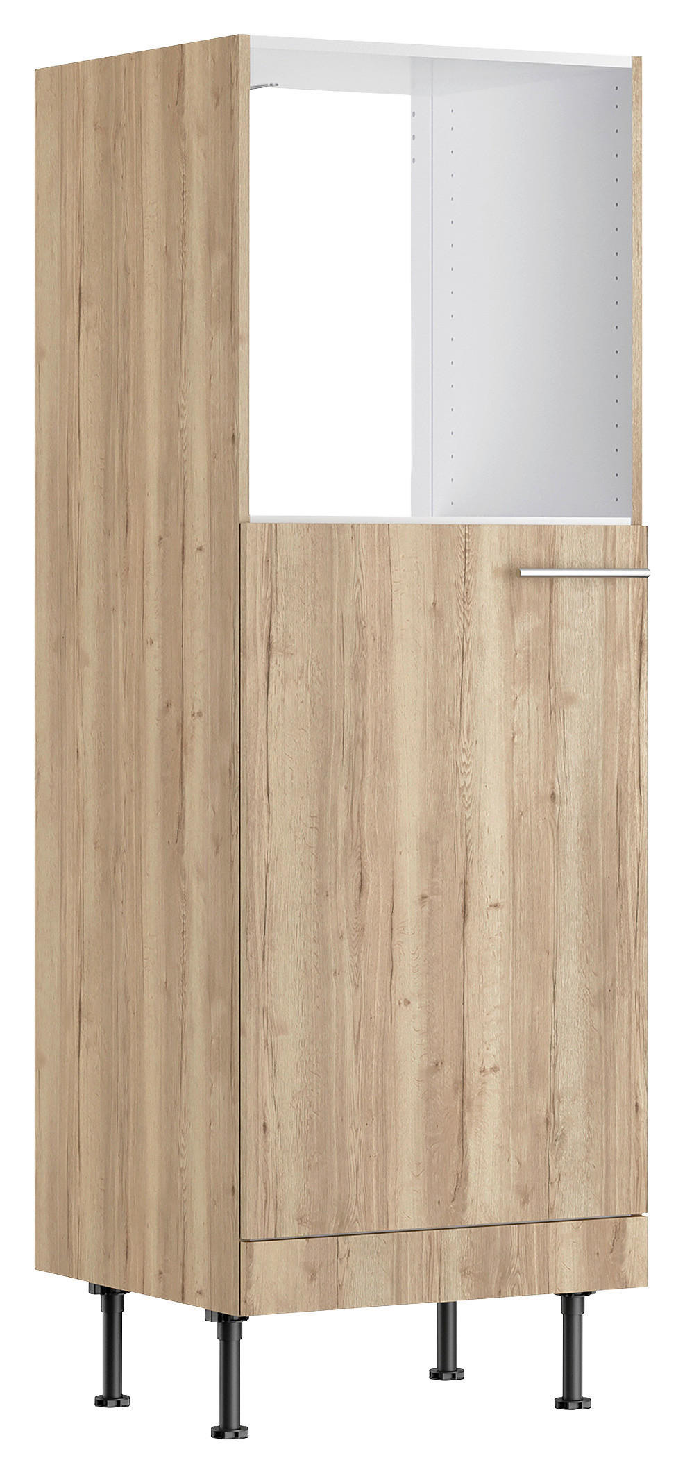 GERÄTEUMBAUSCHRANK 60/176,6/58,1 cm  in Wildeiche  - Wildeiche/Edelstahlfarben, Basics, Holzwerkstoff/Metall (60/176,6/58,1cm) - Optifit