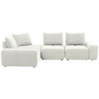 ECKSOFA in Velours Creme  - Creme/Schwarz, Design, Kunststoff/Textil (236/326cm) - Xora