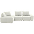 ECKSOFA in Velours Creme 236/326 cm - Creme/Schwarz, Design, Kunststoff/Textil (236/326cm) - Xora