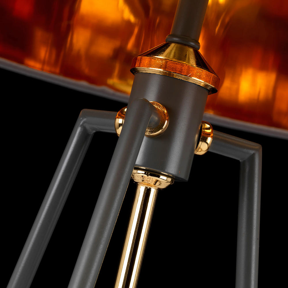 Thumbnail - Elstead Lighting Tischleuchte Ferrara, Gold, Dunkelgrau, Metall, Textil, 73.7 cm, Grüner Punkt, RoHS, Lampen & Leuchten,...