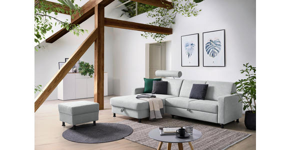 ECKSOFA in Webstoff Hellgrau  165/257 cm  - Hellgrau/Schwarz, Design, Kunststoff/Textil (165/257cm) - Xora