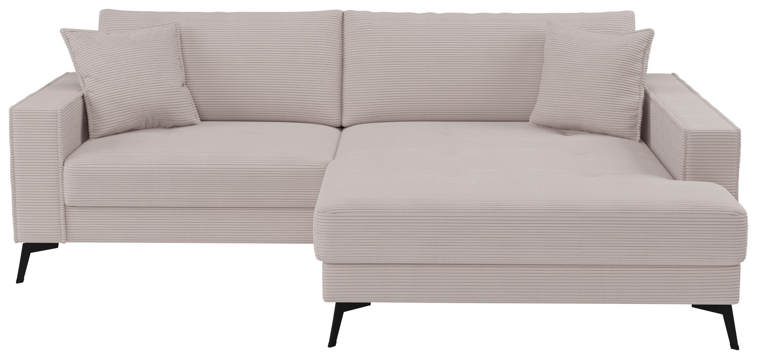 ECKSOFA TED Taupe Cord Zierkissen  - Taupe/Schwarz, Trend, Textil/Metall (228/174cm) - P & B