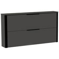 HÄNGESCHUHSCHRANK Anthrazit, Schwarz  - Anthrazit/Schwarz, Design, Holzwerkstoff/Metall (152/80/28cm) - Dieter Knoll