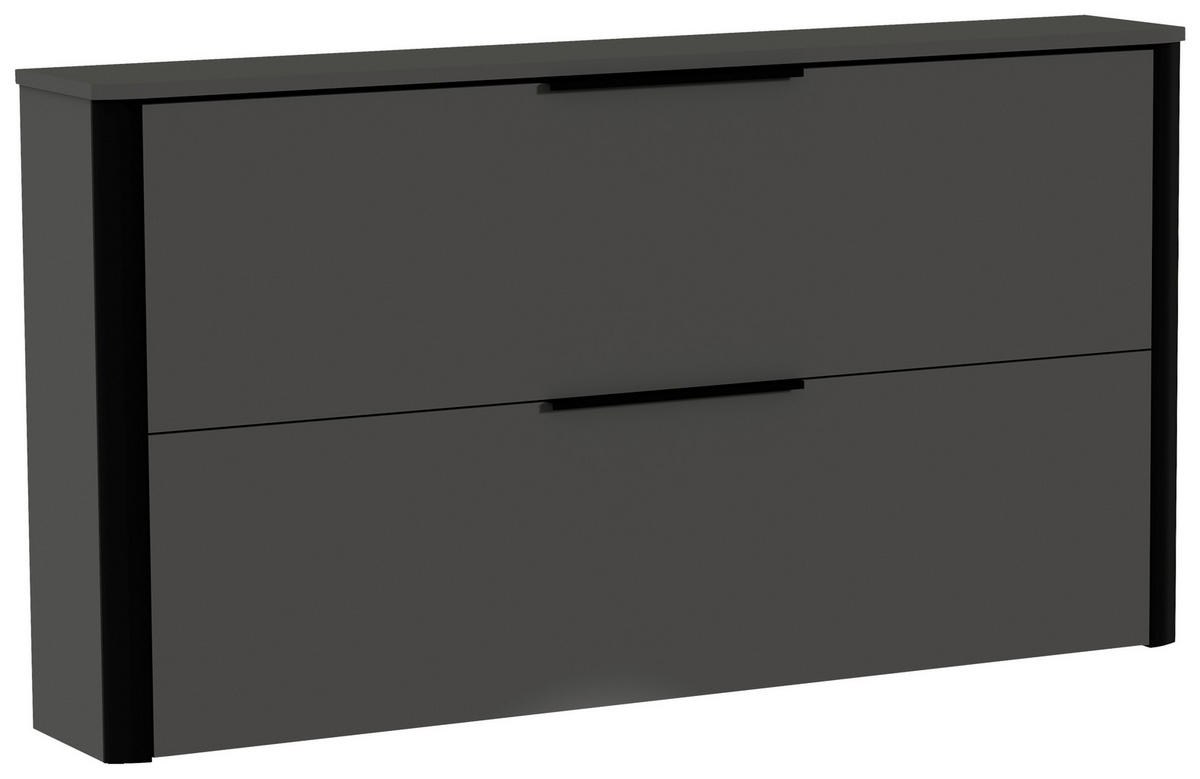 HÄNGESCHUHSCHRANK Anthrazit, Schwarz  - Anthrazit/Schwarz, Design, Holzwerkstoff/Metall (152/80/28cm) - Dieter Knoll