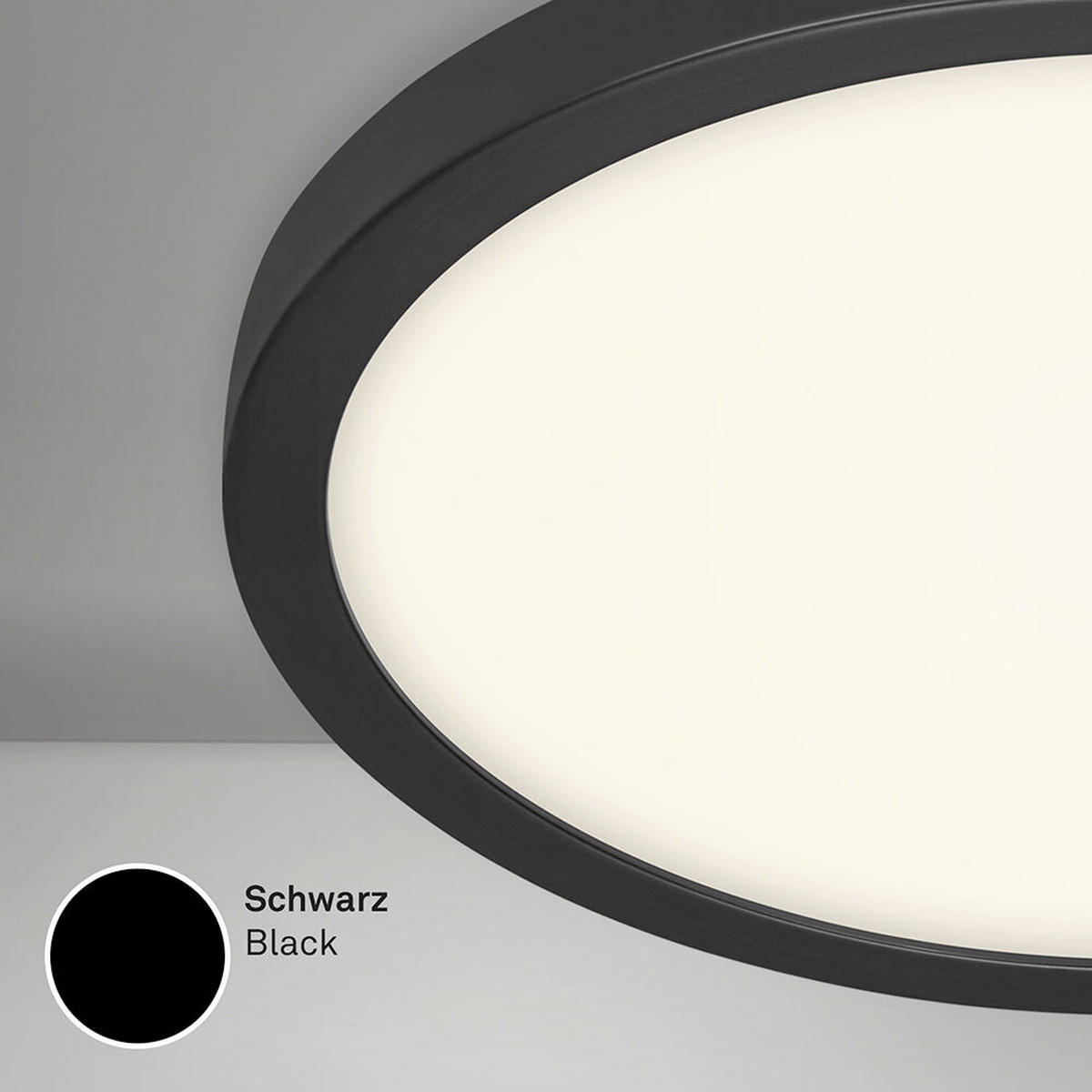 LED-DECKENLEUCHTE 40/3,6 cm   - Schwarz/Weiß, Design, Kunststoff/Metall (40/3,6cm) - Globo