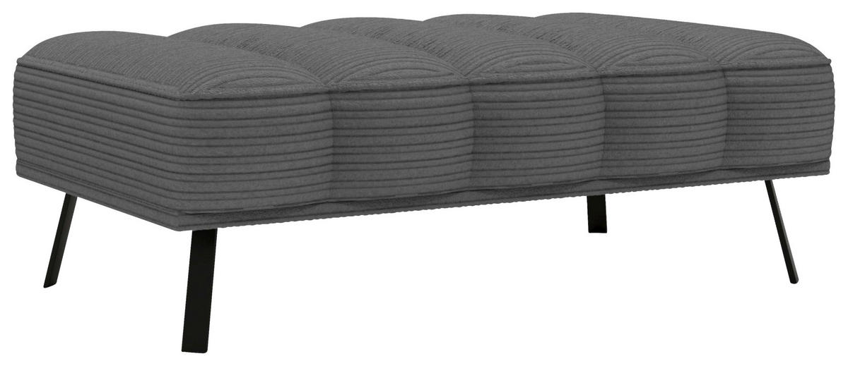 HOCKER Cord, Batyline® Anthrazit  - Anthrazit/Schwarz, Design, Textil/Metall (131/49/77cm) - Lomoco