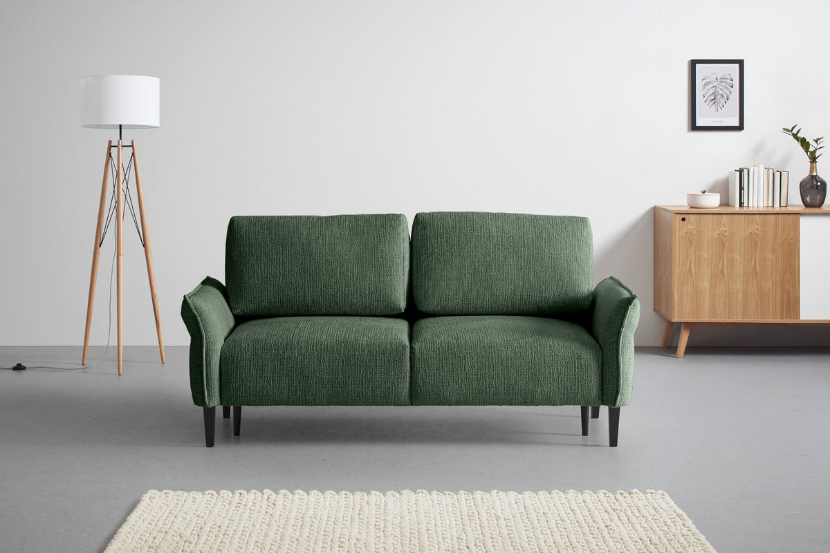 3-SITS SOFFA i vävt tyg mörkgrön  - svart/mörkgrön, Modern, trä/textil (183/85/92cm) - MID.YOU