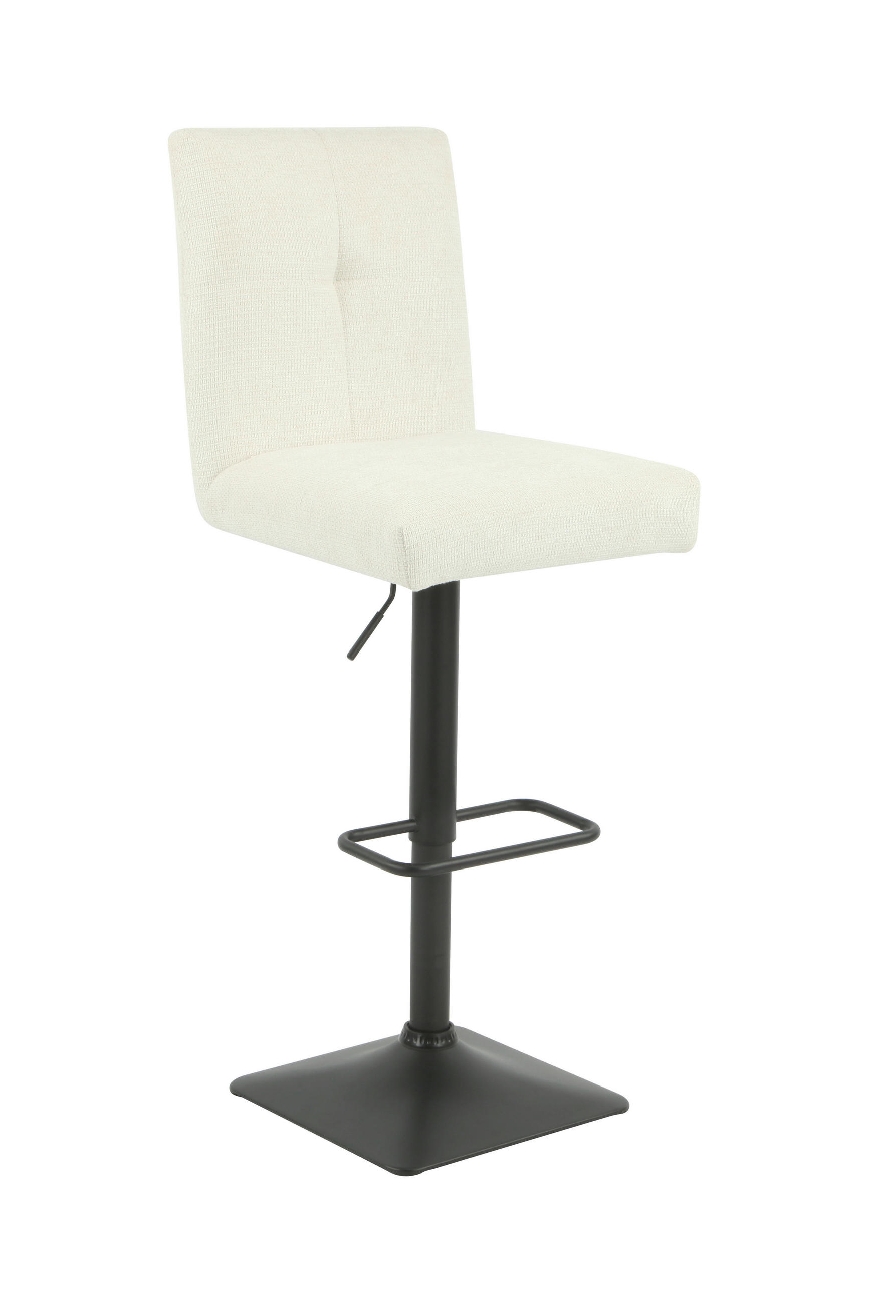 BARHOCKER Webstoff, Mikrofaser Beige Stahl erweiterbar, Sitzfläche 360° drehbar, mit Griff  - Beige/Schwarz, MODERN, Textil/Metall (46/103-123,5/56cm) - MID.YOU