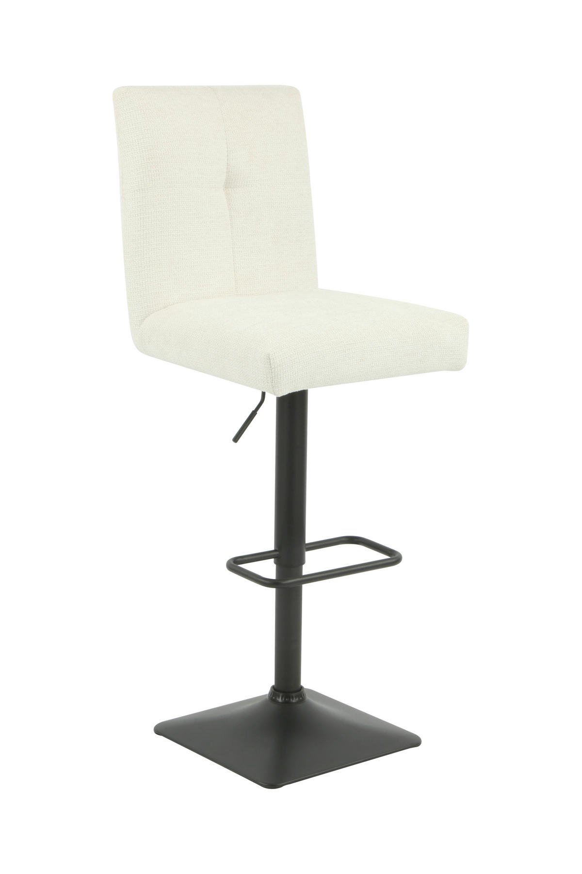 BARHOCKER Webstoff, Mikrofaser Beige Stahl erweiterbar, Sitzfläche 360° drehbar, mit Griff  - Beige/Schwarz, MODERN, Textil/Metall (46/103-123,5/56cm) - MID.YOU