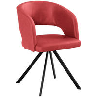 ARMLEHNSTUHL Stahl Mikrofaser, Lederlook (vegan)  - Rot/Schwarz, Konventionell, Textil/Metall (56/84/59cm) - Moderano