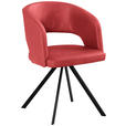 ARMLEHNSTUHL  Typenauswahl, inklusive Armlehnen Mikrofaser, Lederlook (vegan)  - Rot/Schwarz, KONVENTIONELL, Textil/Metall (56/84/59cm) - Moderano