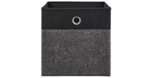 FALTBOX Metall, Textil, Karton Anthrazit, Schwarz  - Anthrazit/Schwarz, Design, Karton/Textil (32/32/32cm) - Carryhome