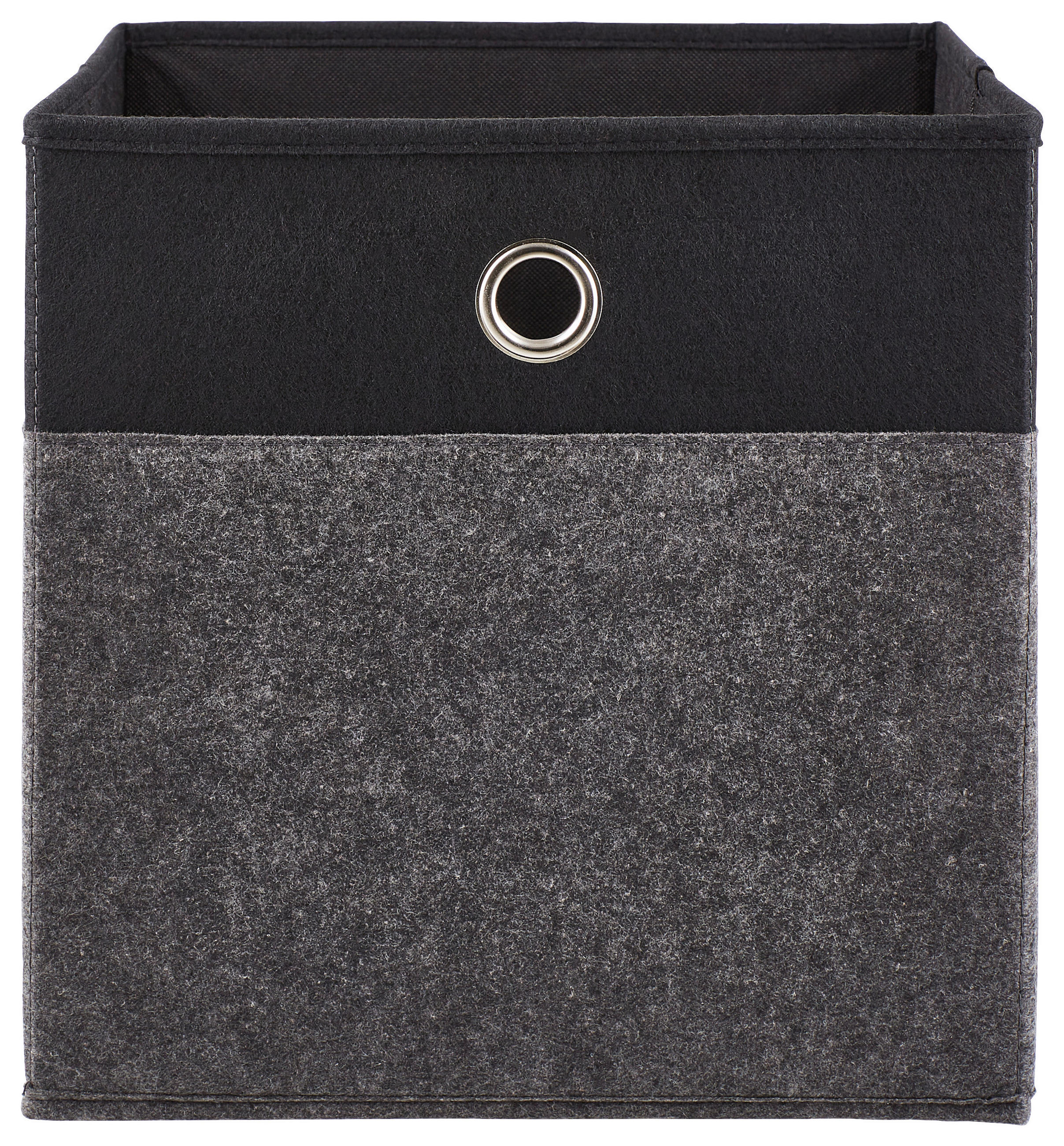 FALTBOX - Anthrazit/Schwarz, Design, Karton/Textil (32/32/32cm) - Carryhome