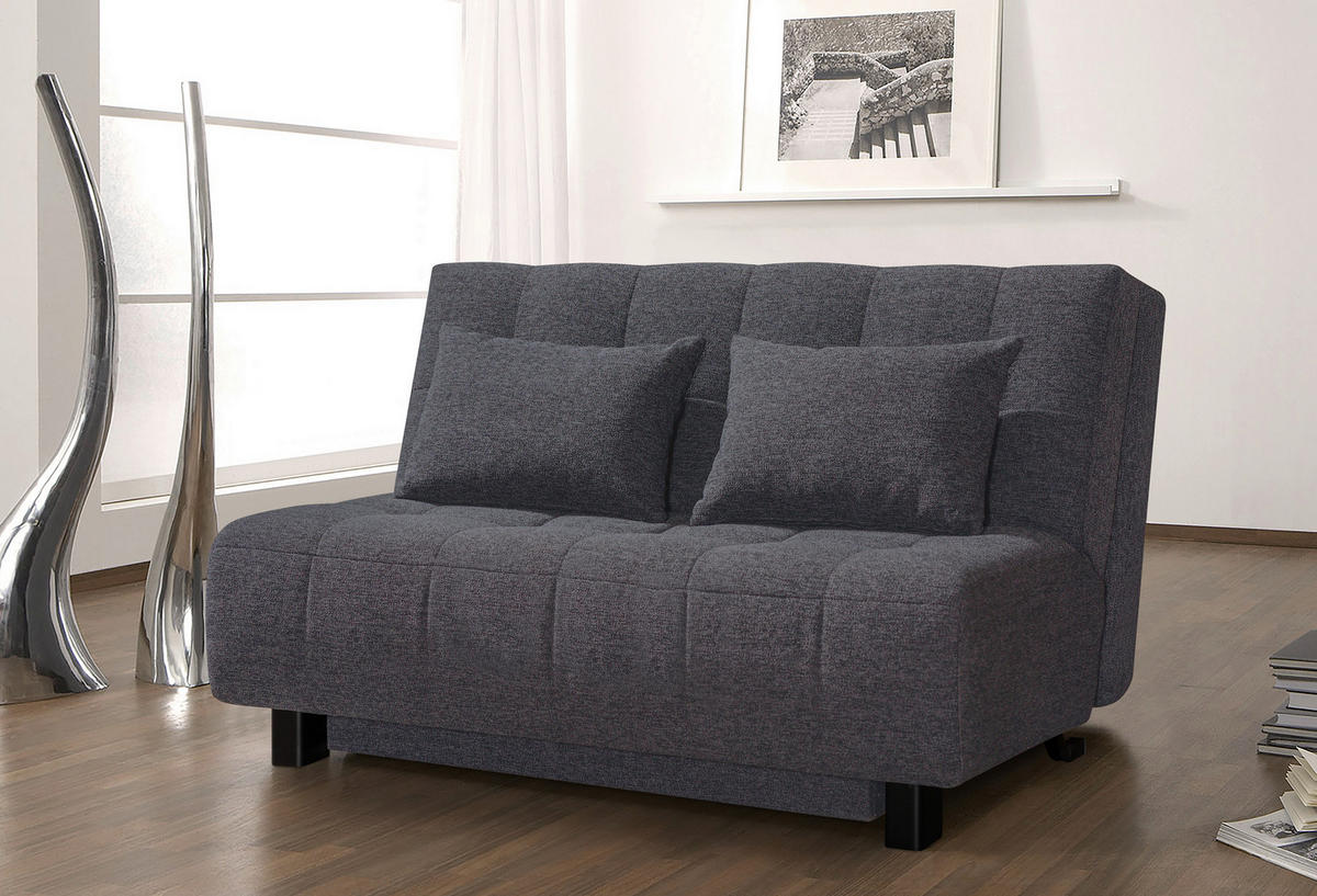 SCHLAFSOFA in Textil Grau  - Schwarz/Grau, Design, Textil/Metall (145/92/102cm) - Novel