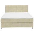 BOXSPRINGBETT 160/200 cm  in Beige  - Chromfarben/Beige, KONVENTIONELL, Kunststoff/Textil (160/200cm) - Voleo