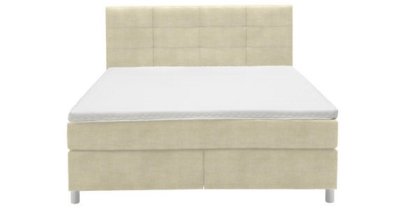 BOXSPRINGBETT 160/200 cm  in Beige  - Chromfarben/Beige, KONVENTIONELL, Kunststoff/Textil (160/200cm) - Voleo