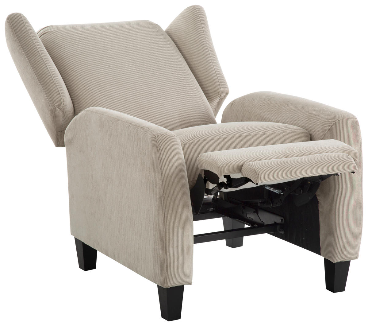 RELAXSESSEL PANNA Cord    - Hellgrau/Schwarz, Design, Kunststoff/Textil (80/105/87-157cm) - P & B
