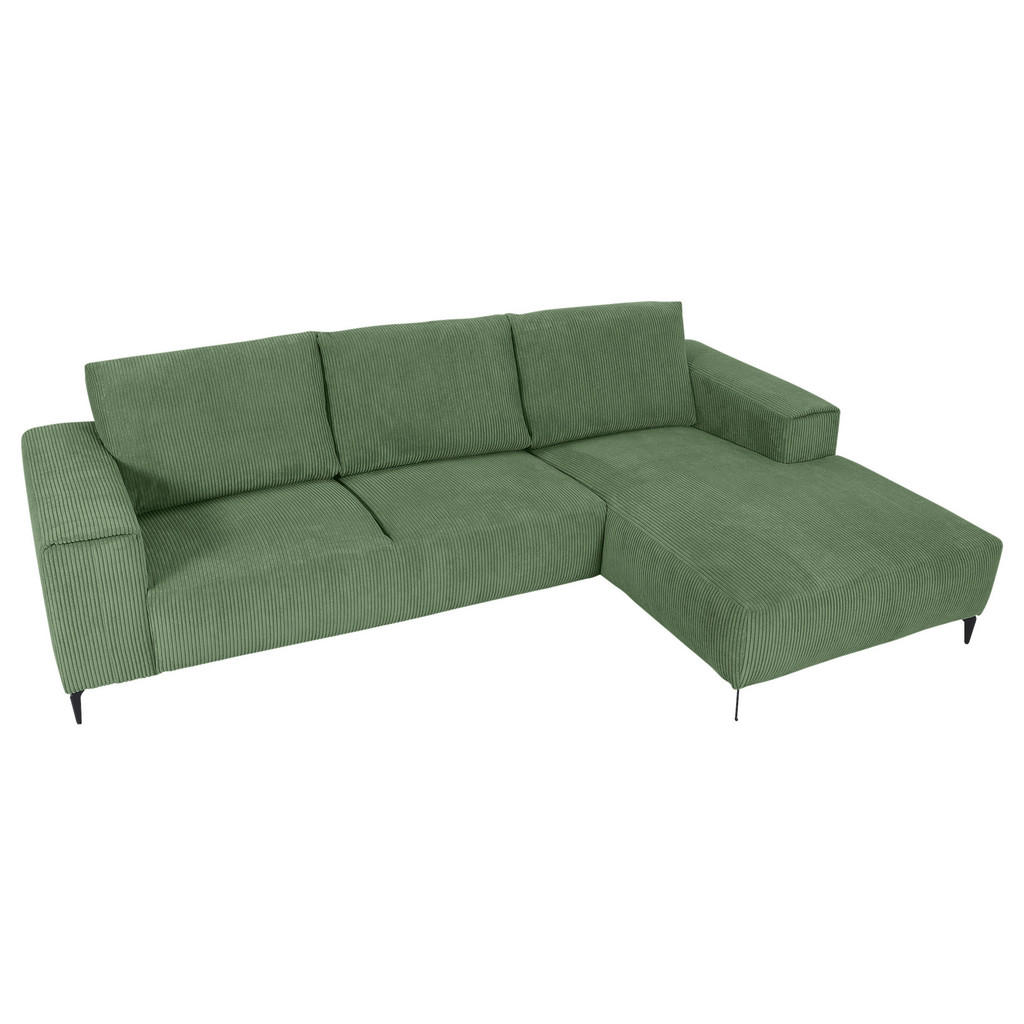 Thumbnail - Carryhome Ecksofa, Olivgrün, Textil, 2-3-Sitzer, Füllung: Schaumstoff, Ottomane rechts, L-Form, 285x170 cm, seitenverkeh...