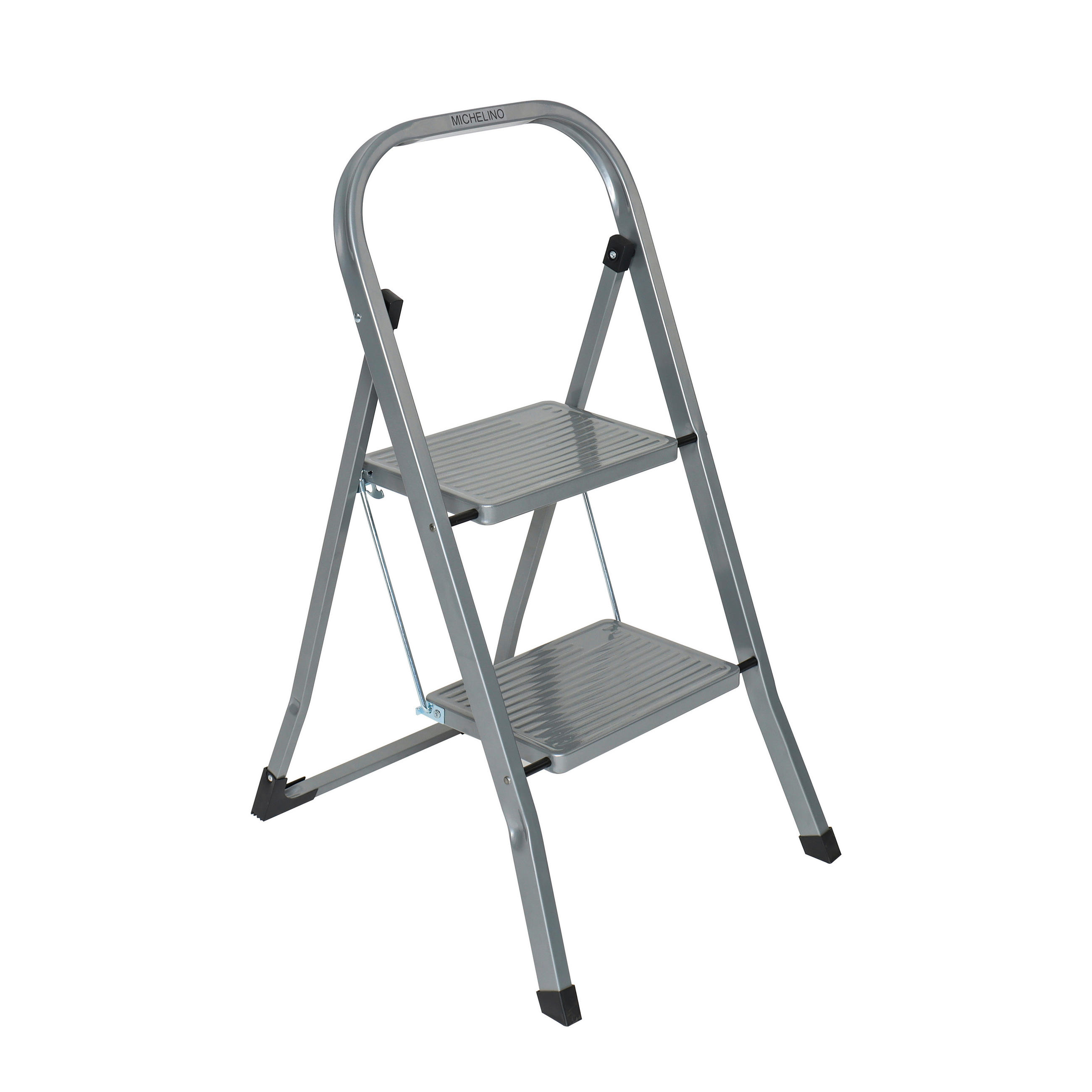 KLAPPTRITTLEITER - Silberfarben, Basics, Metall (3/86/41,5cm)