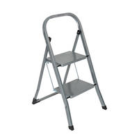 KLAPPTRITTLEITER - Silberfarben, Basics, Metall (3/86/41,5cm)