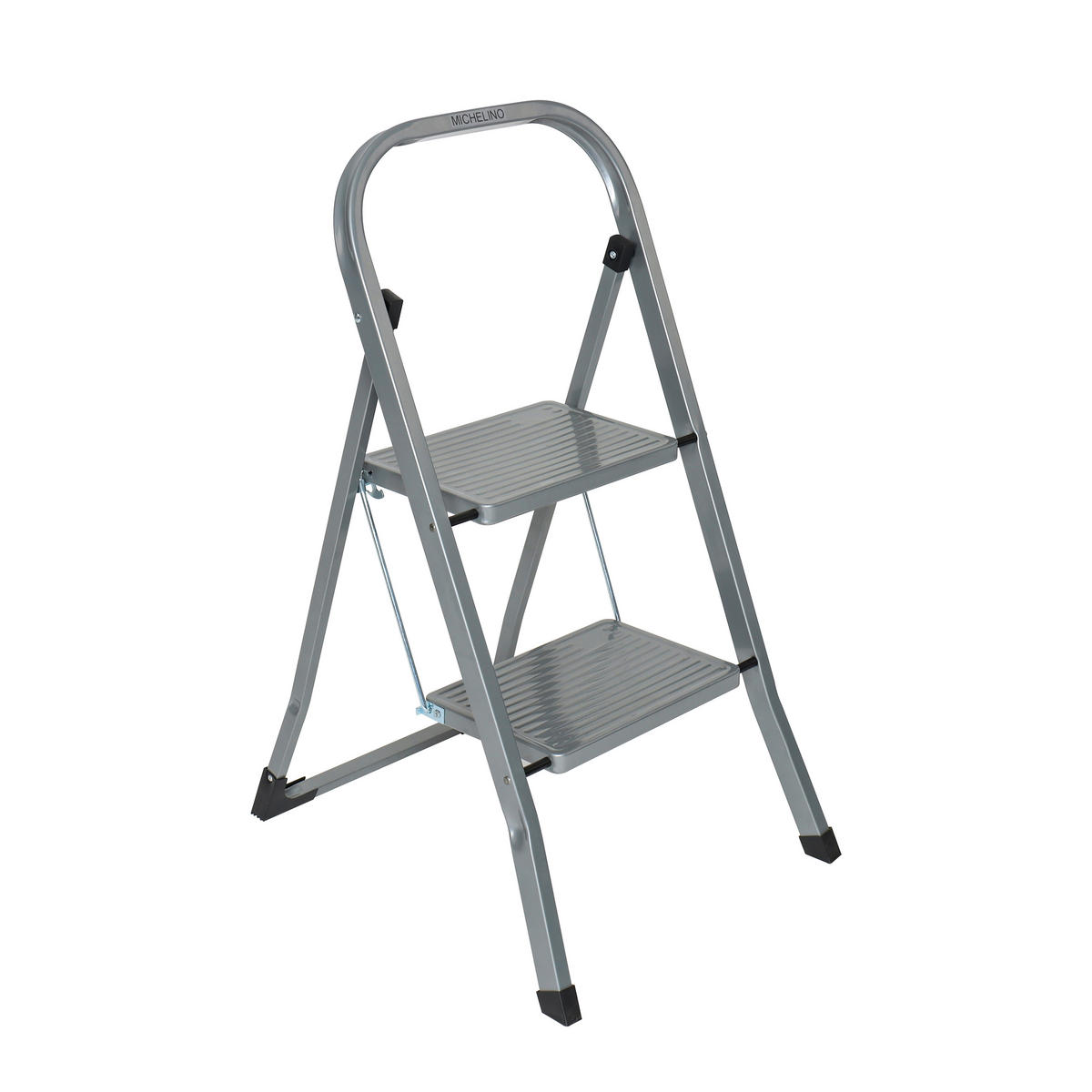 KLAPPTRITTLEITER - Silberfarben, Basics, Metall (3/86/41,5cm)