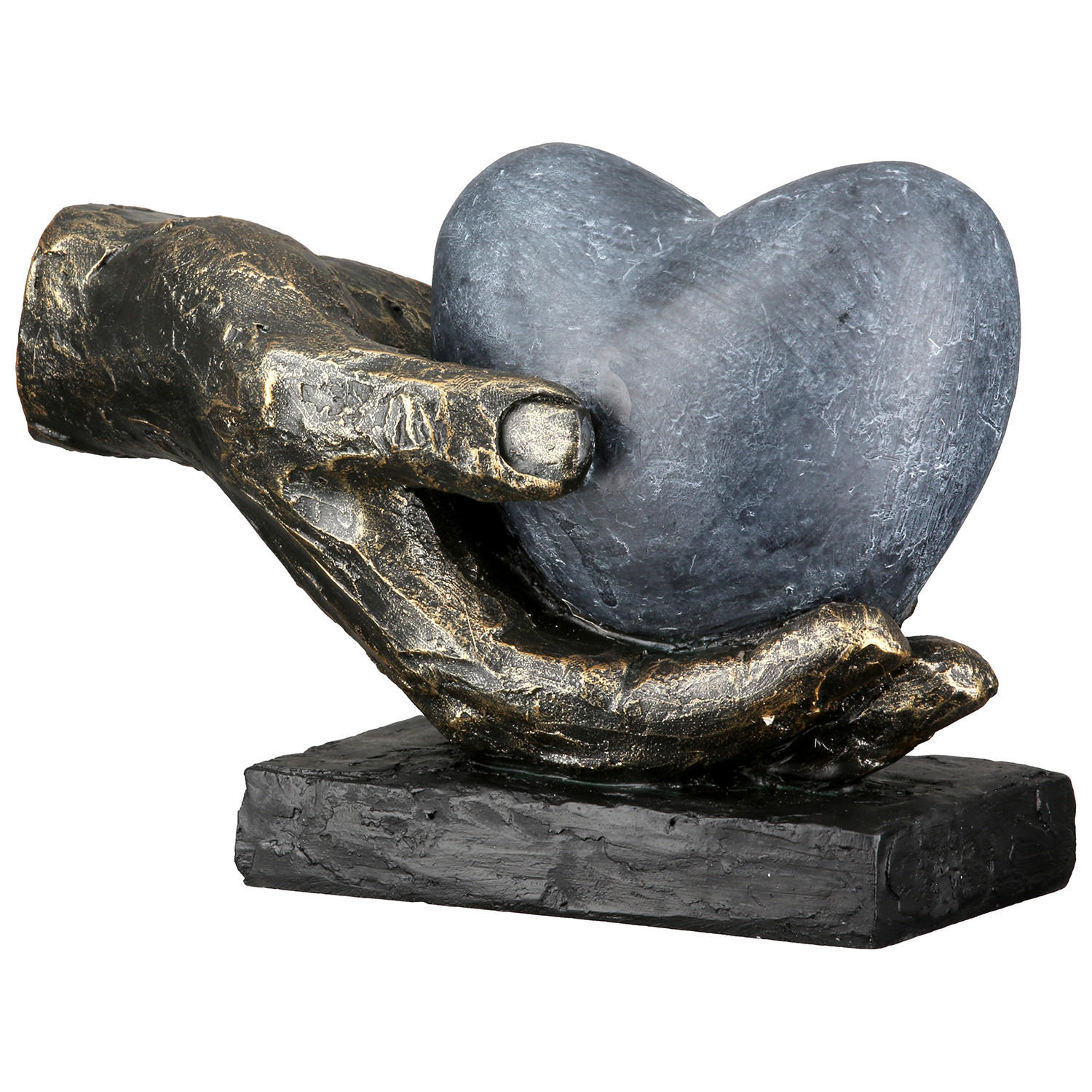 SKULPTUR - Bronzefarben/Grau, Basics, Kunststoff (18/12/10cm)