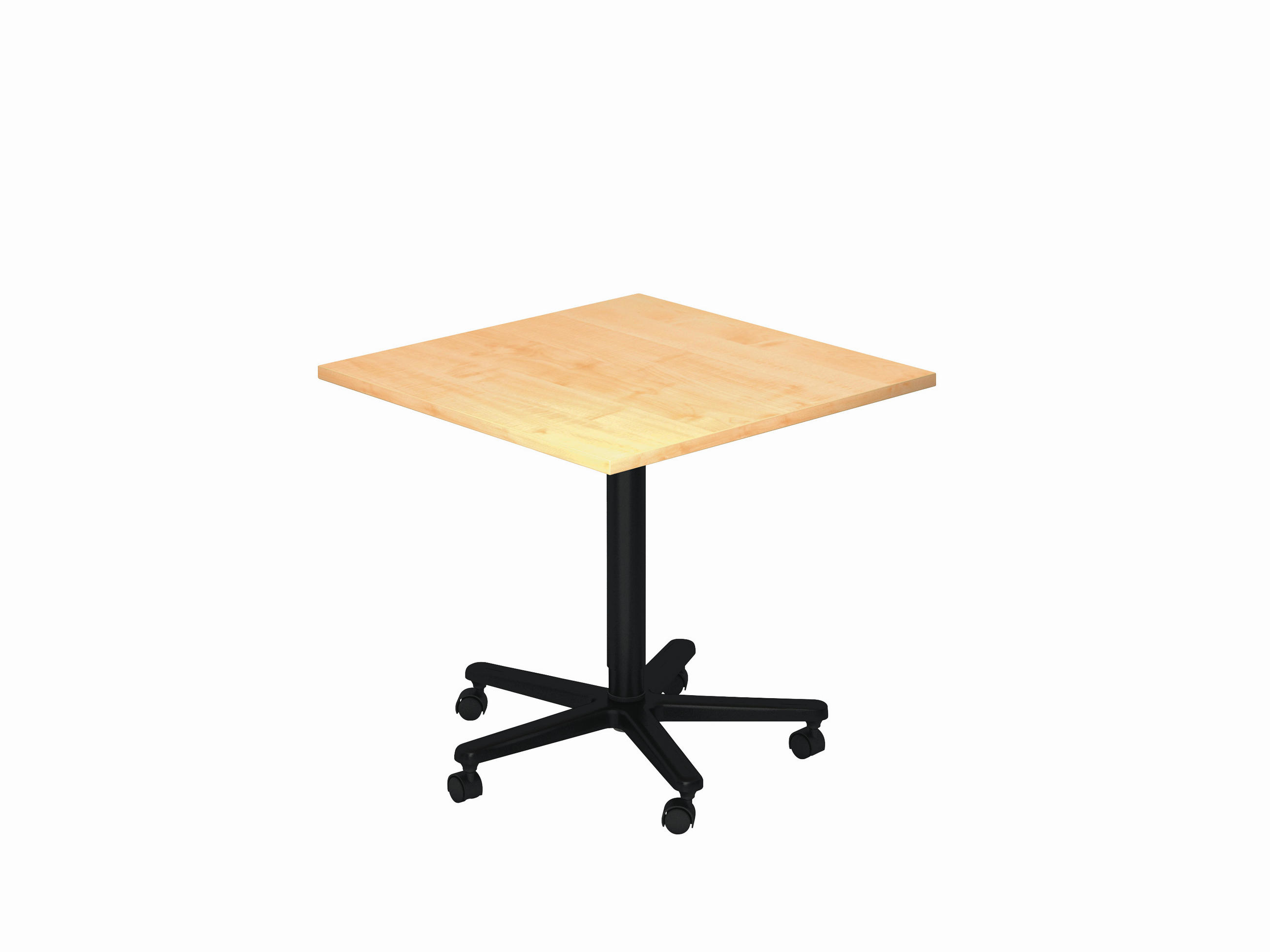 STEHTISCH 80/80/72-114 cm  - Ahornfarben/Schwarz, KONVENTIONELL, Holzwerkstoff/Metall (80/80/72-114cm) - Venda