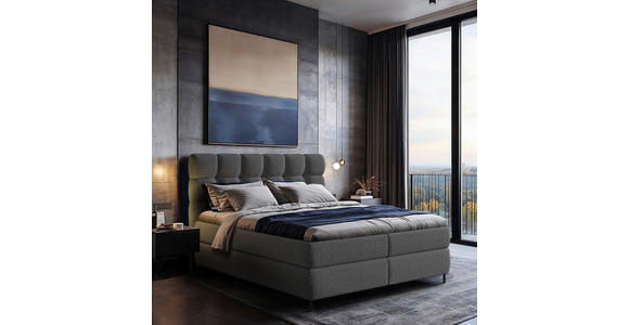 BOXSPRINGBETT 180/200 cm in Anthrazit - Anthrazit/Schwarz, Trend, Textil/Metall (180/200cm) - Esposa