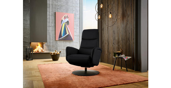RELAXSESSEL in Leder Schwarz  - Schwarz, Design, Leder/Metall (76/108/86cm) - Dieter Knoll