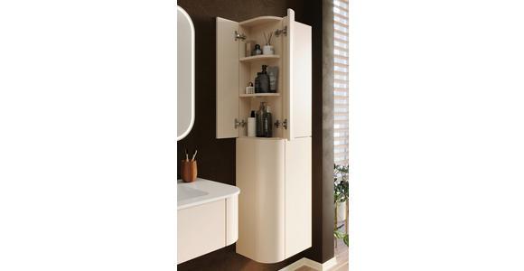 HOCHSCHRANK 45/160/30 cm  - Kaschmir, KONVENTIONELL, Glas/Holzwerkstoff (45/160/30cm) - Novel