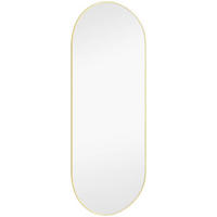 WANDSPIEGEL 30/70/0,4 cm    in oval  - Goldfarben, KONVENTIONELL, Glas/Metall (30/70/0,4cm)