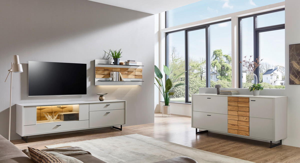 SIDEBOARD Eichefarben, Kaschmir  186/87,2/46,4 cm  - Kaschmir/Eichefarben, Design, Holz/Holzwerkstoff (186/87,2/46,4cm) - Novel