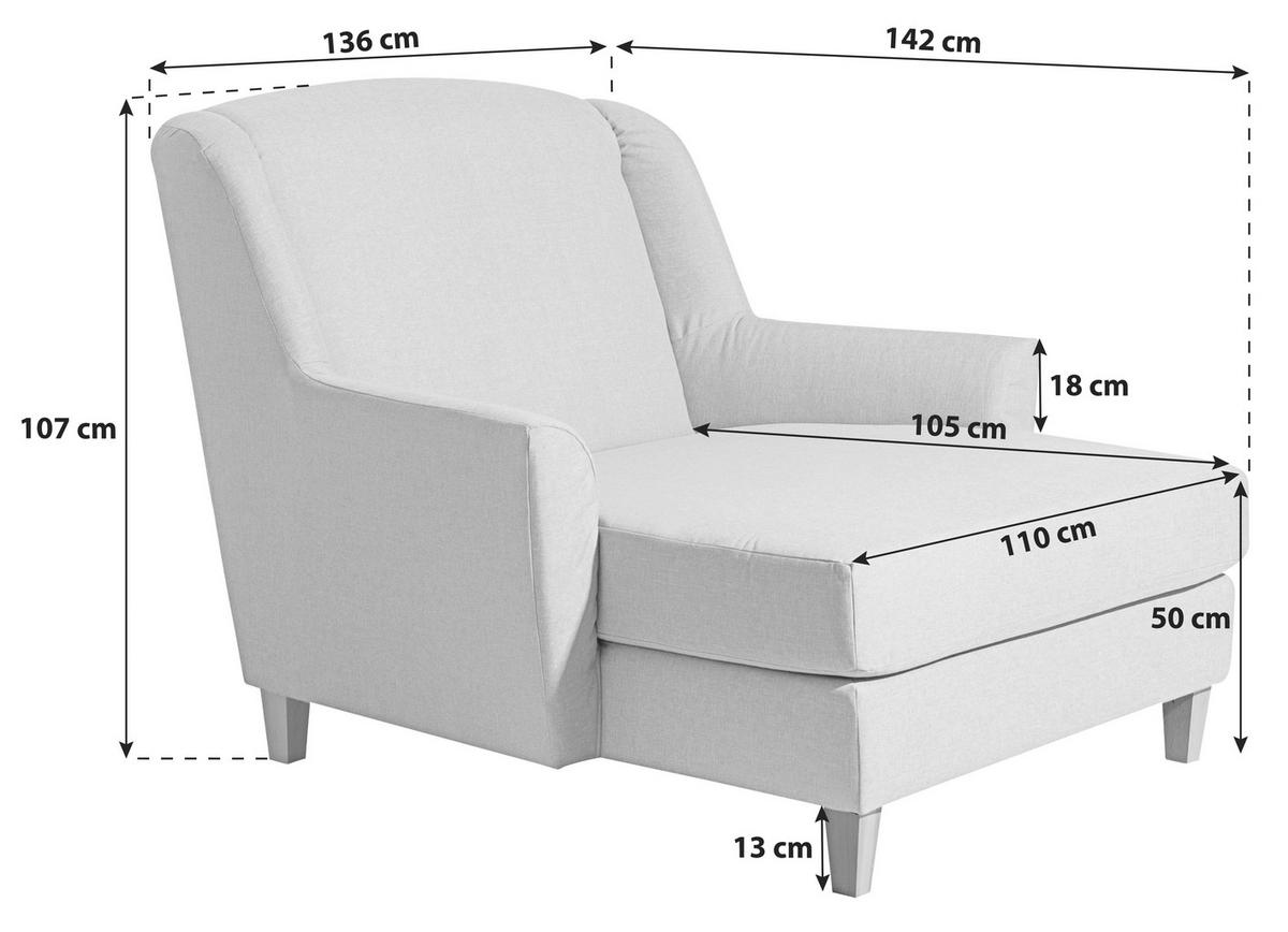 XXL-SESSEL in Velours Sahara  - Naturfarben/Sahara, Modern, Holz/Holzwerkstoff (136/107/142cm) - Max Winzer