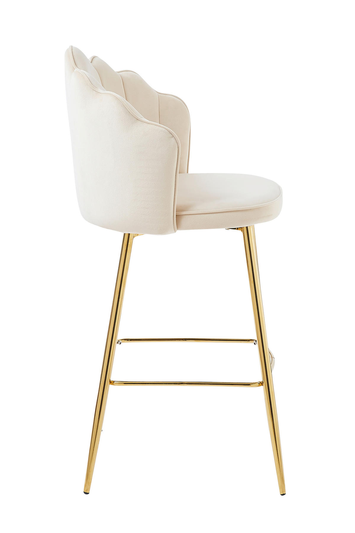 BARHOCKER-SET Samt Beige  - Beige/Goldfarben, MODERN, Textil/Metall (52/100/54cm) - Livetastic
