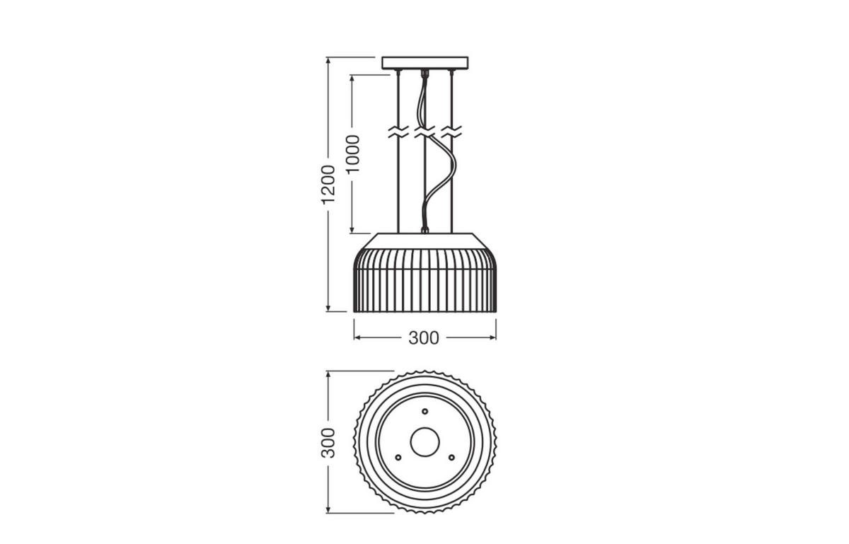 HÄNGELEUCHTE 30/120 cm  - Weiß, Basics, Stein (30/120cm) - Osram