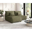 ECKSOFA Olivgrün Webstoff Zierkissen, Rückenkissen, Rücken echt  - Schwarz/Olivgrün, MODERN, Kunststoff/Textil (153/200cm) - Xora