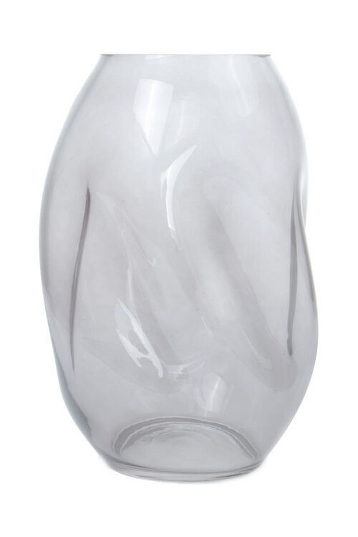 VASE  - Grau, Design, Glas (15/25/15cm) - Kayoom