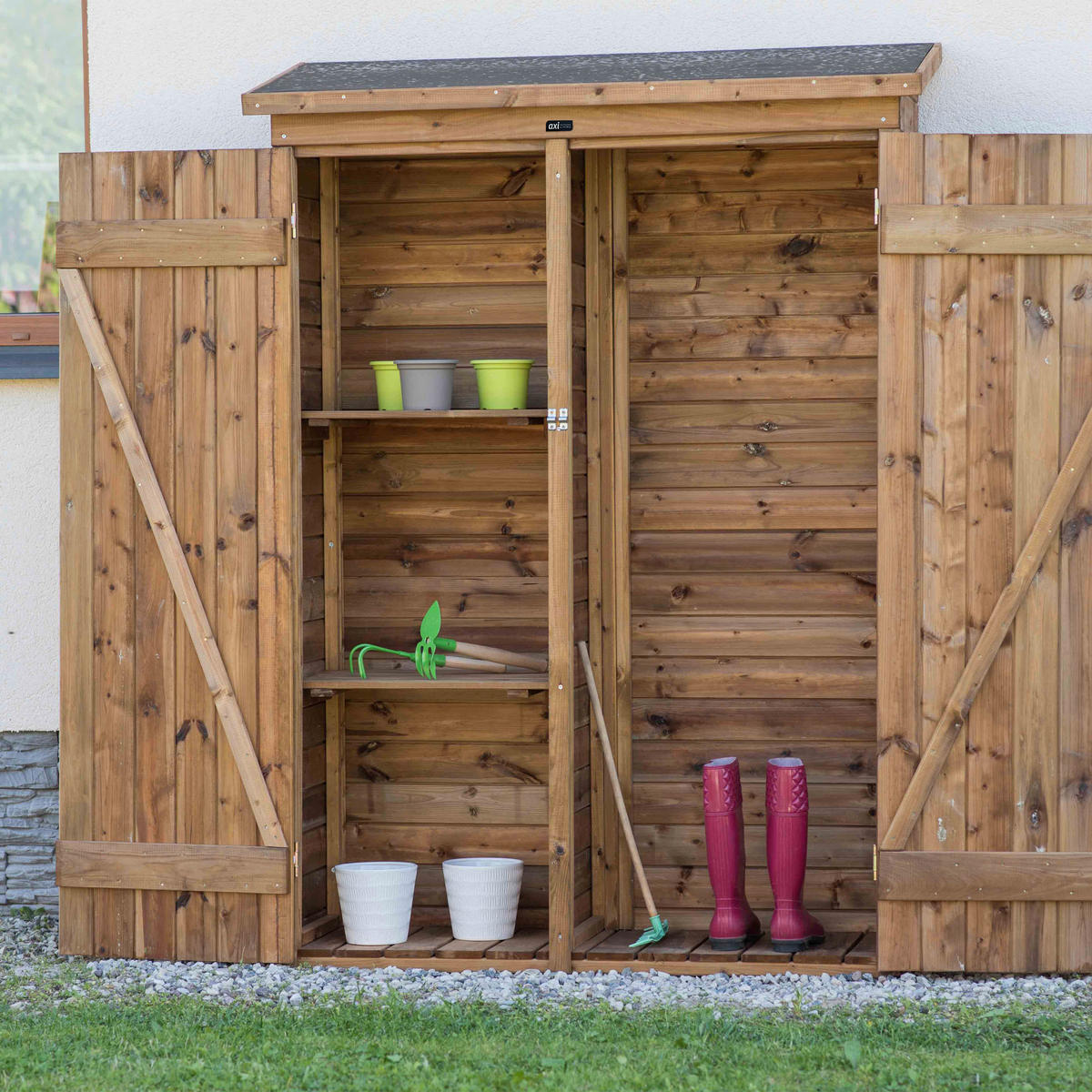 SKŘÍŇKA NA NÁŘADÍ 131/48/180 cm   - barvy borovice/hnědá, Basics, dřevo (131/48/180cm) - Ambia Garden