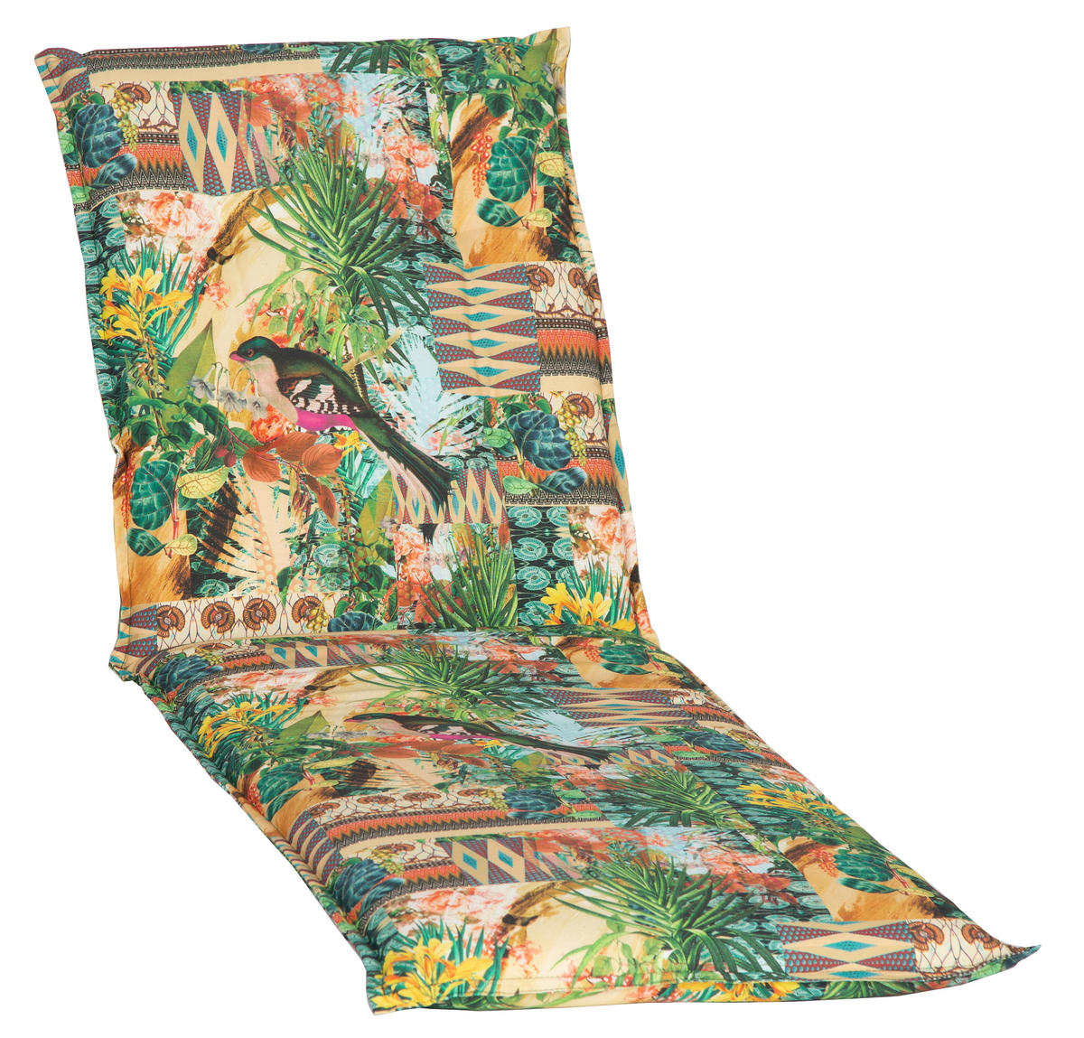 LIEGENAUFLAGE in Grün Blätter  - Grün, Basics, Textil (191/58/8cm) - Gardenson