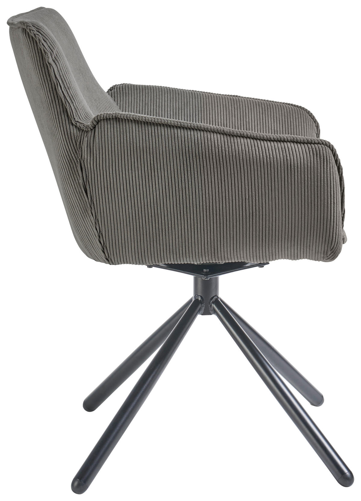 ARMLEHNSTUHL  in Cord  - Schwarz/Grau, Design, Textil/Metall (60/84/65cm) - SetOne by Musterring