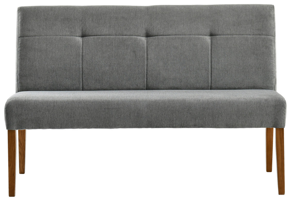 SITZBANK 140/91,5/63 cm Webstoff Eichefarben, Dunkelgrau Eiche massiv  - Eichefarben/Dunkelgrau, KONVENTIONELL, Holz/Textil (140/91,5/63cm) - Cantus