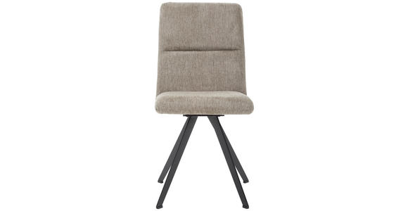 STUHL Webstoff Schwarz, Taupe - Taupe/Schwarz, Design, Textil/Metall (46/91/61cm) - Novel