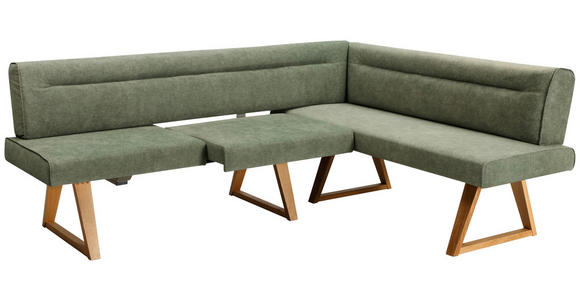 ECKBANK 230/170 cm  in Grün  - Eichefarben/Grün, KONVENTIONELL, Holz/Textil (230/170cm) - Moderano