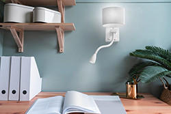 VÄGGLAMPA 22/18/44 cm   - vit, Natur, metall (22/18/44cm)