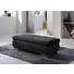 HOCKER Lederlook, Webstoff Anthrazit, Schwarz - Chromfarben/Anthrazit, Design, Textil/Metall (130/42/62cm) - Carryhome